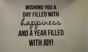 interior of greeting card with new years day message